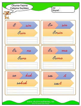 s sesi Grubu Çalışma Sayfaları